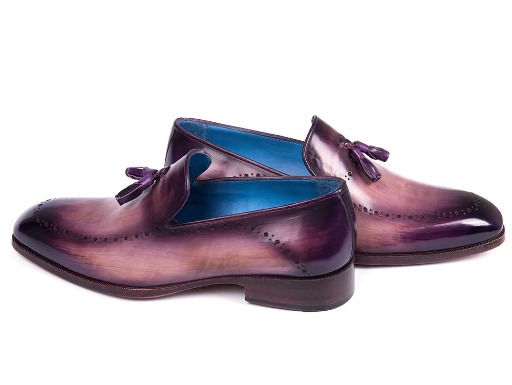 Paul Parkman Men's Tassel Loafers in Purple
