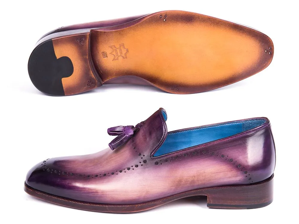 Paul Parkman Men's Tassel Loafers in Purple