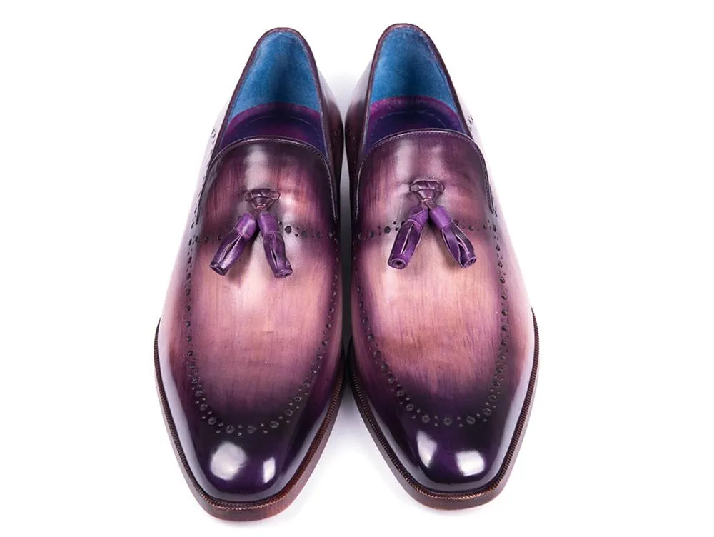 Paul Parkman Men's Tassel Loafers in Purple