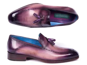 Paul Parkman Men's Tassel Loafers in Purple