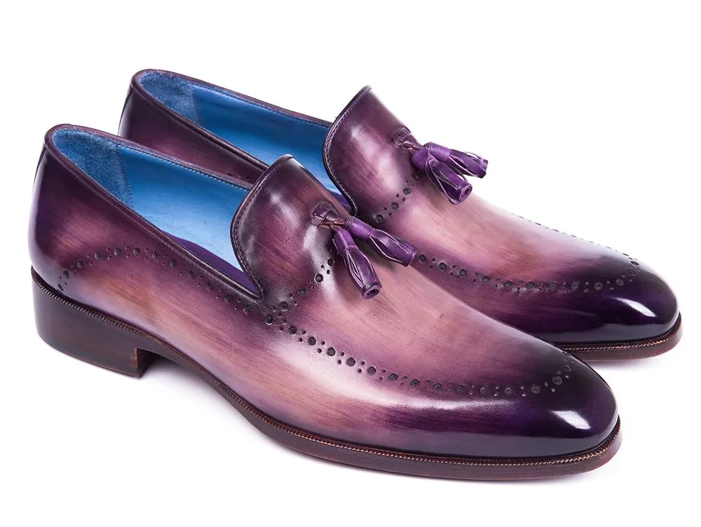 Paul Parkman Men's Tassel Loafers in Purple