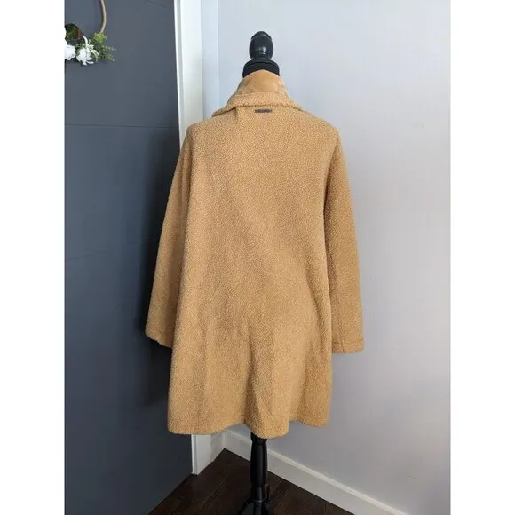 Peace Love World Regular Tan Sherpa Teddy Double Breasted‎ Coat - XL