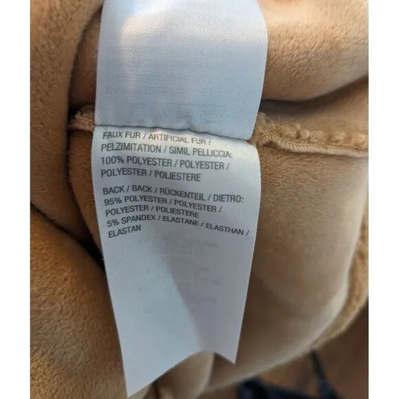 Peace Love World Regular Tan Sherpa Teddy Double Breasted‎ Coat - XL