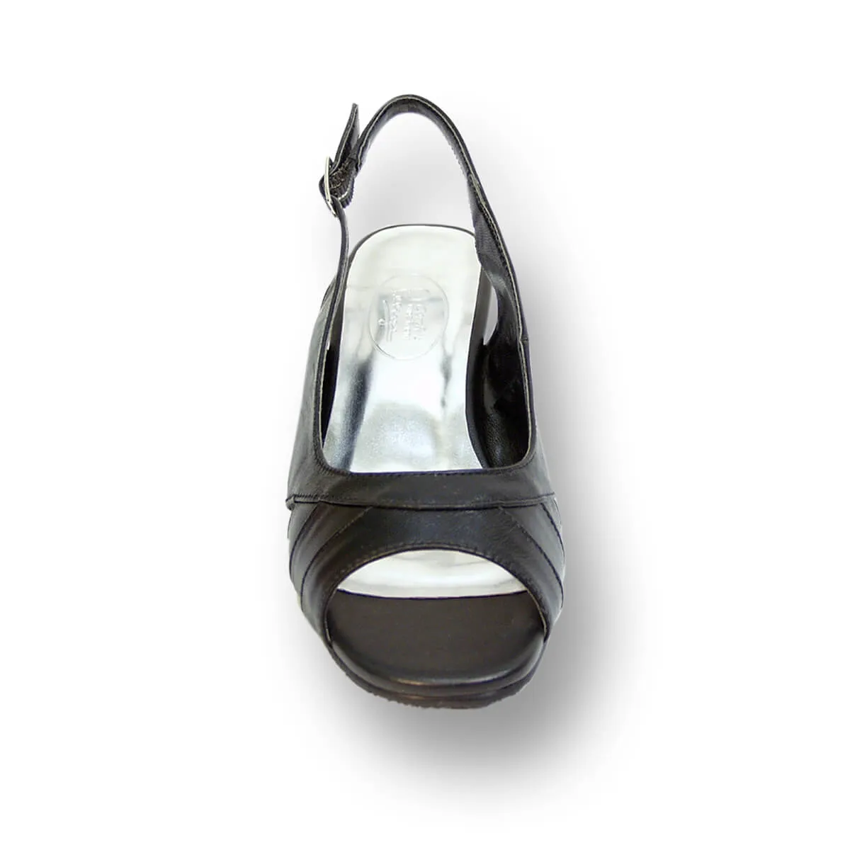 PEERAGE Karen Women's Wide Width Leather Slingback Heeled Sandals