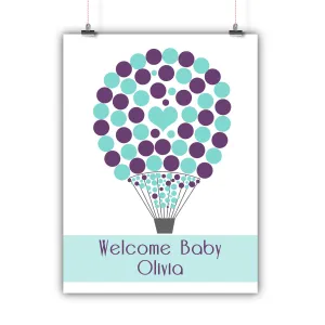 Personalized Baby Shower Guest Book Alternative - Hot Air Balloon