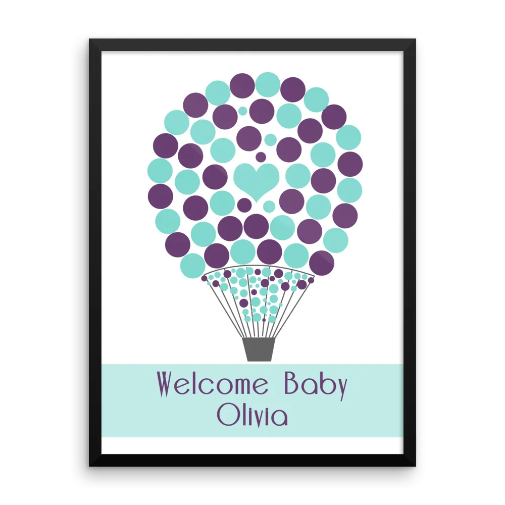 Personalized Baby Shower Guest Book Alternative - Hot Air Balloon