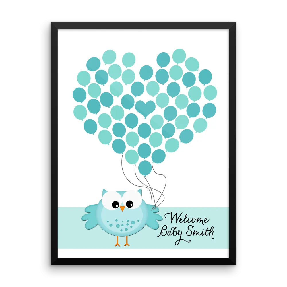 Personalized Baby Shower Guest Book Alternative - Pink Whale