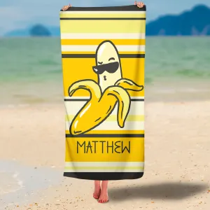 Personalized Banana Sunglasses Premium Beach/Pool Towel