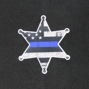 Police Sheriffs Badge Thin Blue Line Magnet