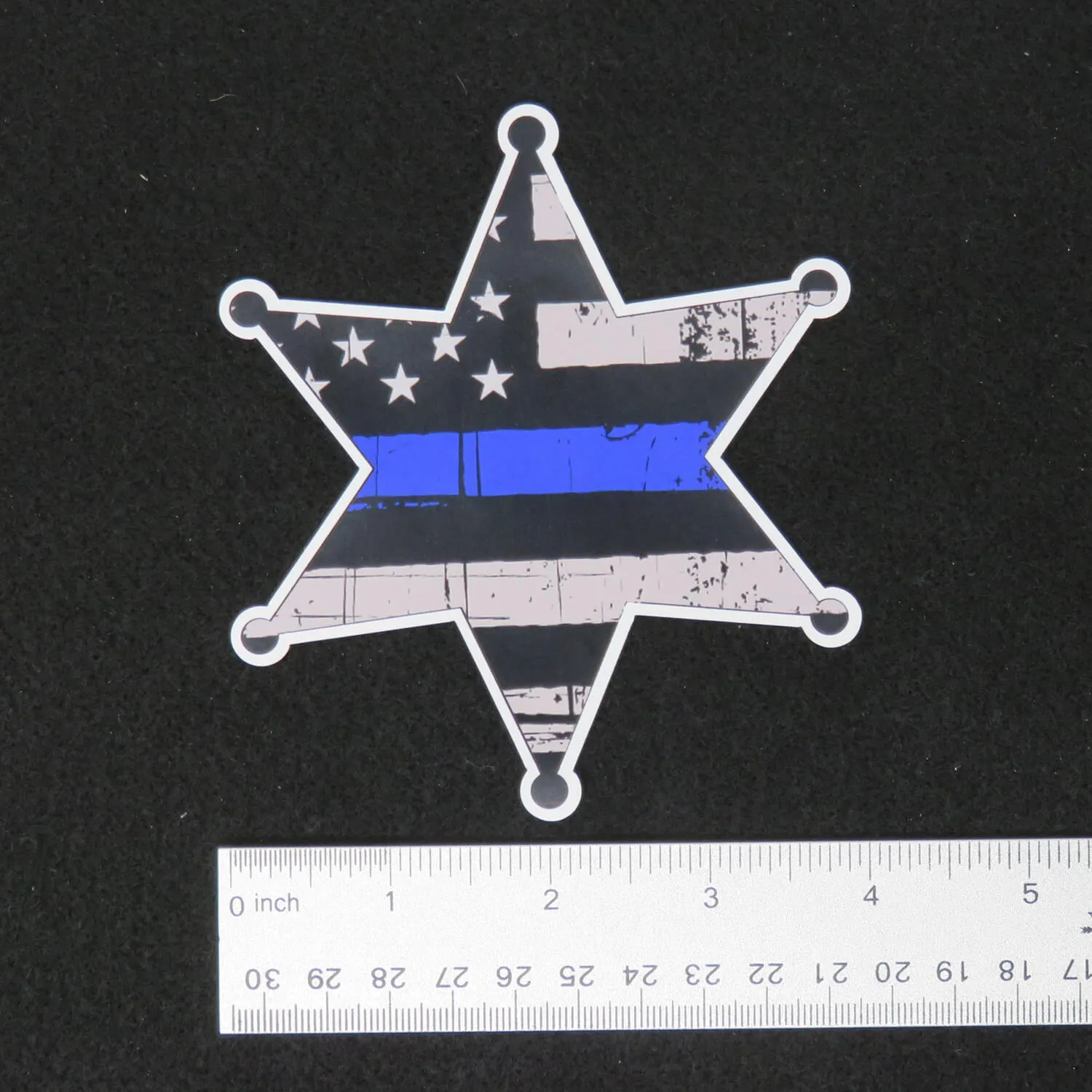 Police Sheriffs Badge Thin Blue Line Magnet