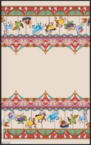 *Pre-Order* Carousel Princesses Double Border - Cream