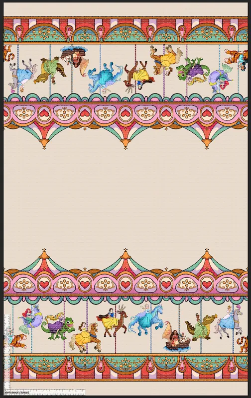 *Pre-Order* Carousel Princesses Double Border - Cream