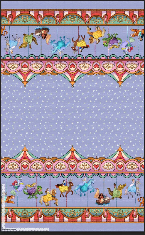 *Pre-Order* Carousel Princesses Double Border - Lavendar Pearls