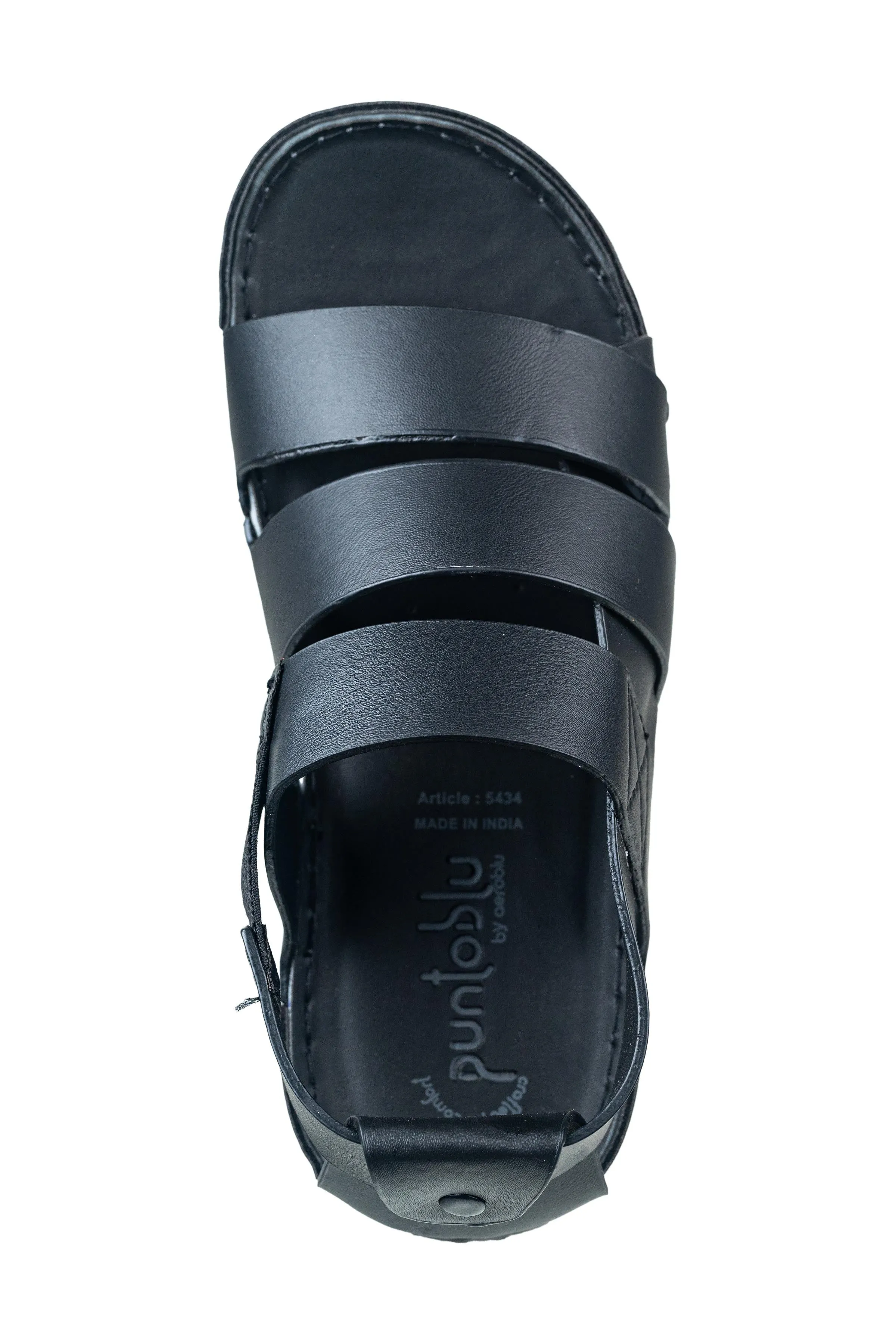 Puntooblu Gents Black Sandal PU
