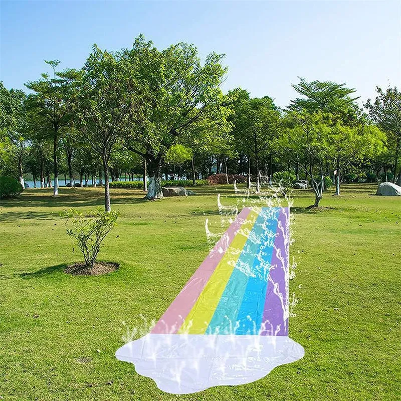 PVC Rainbow Cloud Lawn Water Slides for Kids Adults