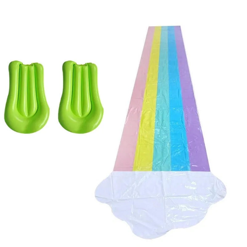 PVC Rainbow Cloud Lawn Water Slides for Kids Adults