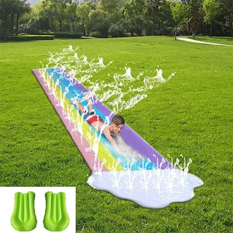 PVC Rainbow Cloud Lawn Water Slides for Kids Adults