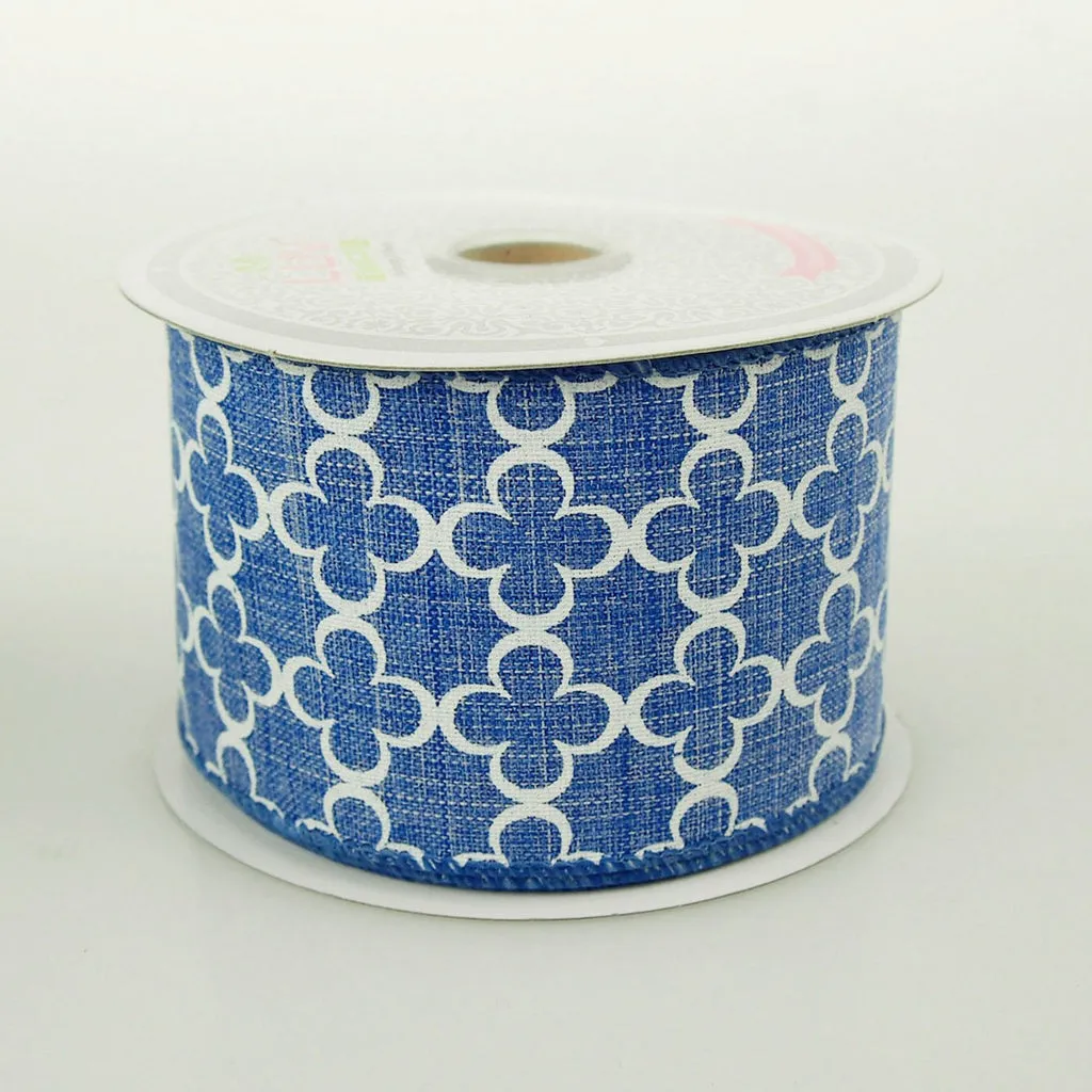 Quatrefoil Spade Canvas Ribbon, 2-1/2-Inch, 10 Yards