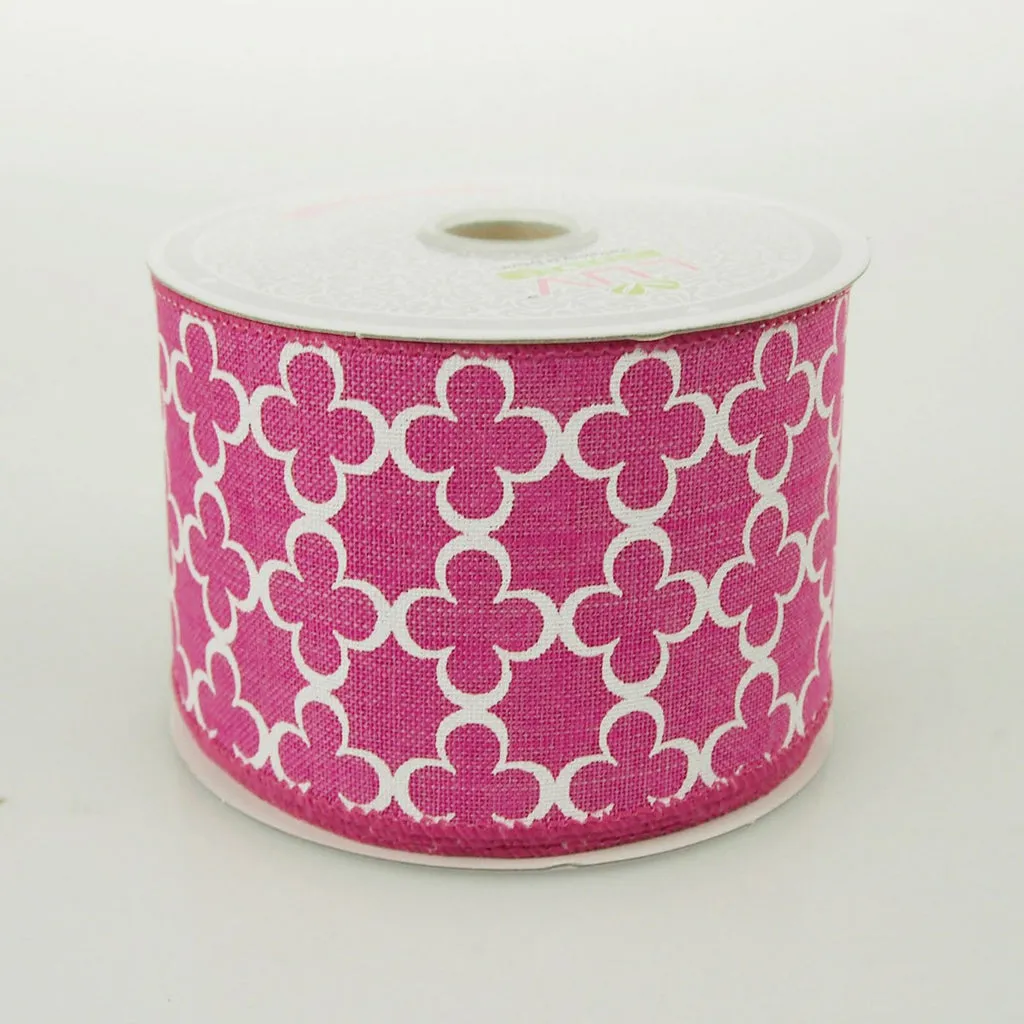 Quatrefoil Spade Canvas Ribbon, 2-1/2-Inch, 10 Yards
