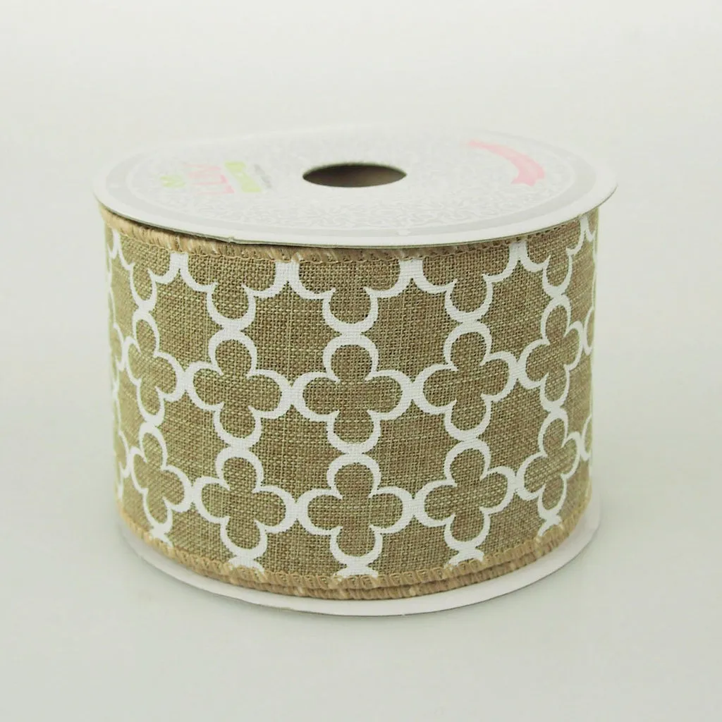 Quatrefoil Spade Canvas Ribbon, 2-1/2-Inch, 10 Yards