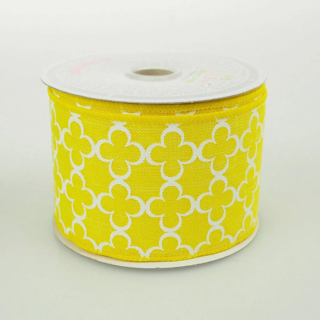 Quatrefoil Spade Canvas Ribbon, 2-1/2-Inch, 10 Yards