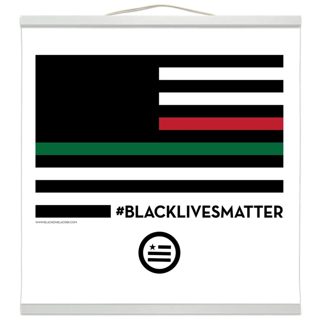 "A Thin Red, Black and Green Line" Hanging Canvas Print