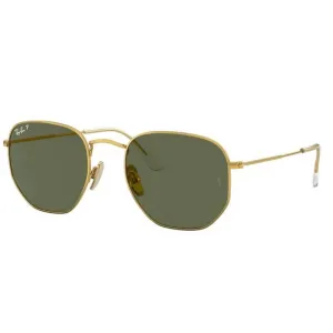 Ray Ban Hexigonal Sunglasses- Legend Gold, Polar Green