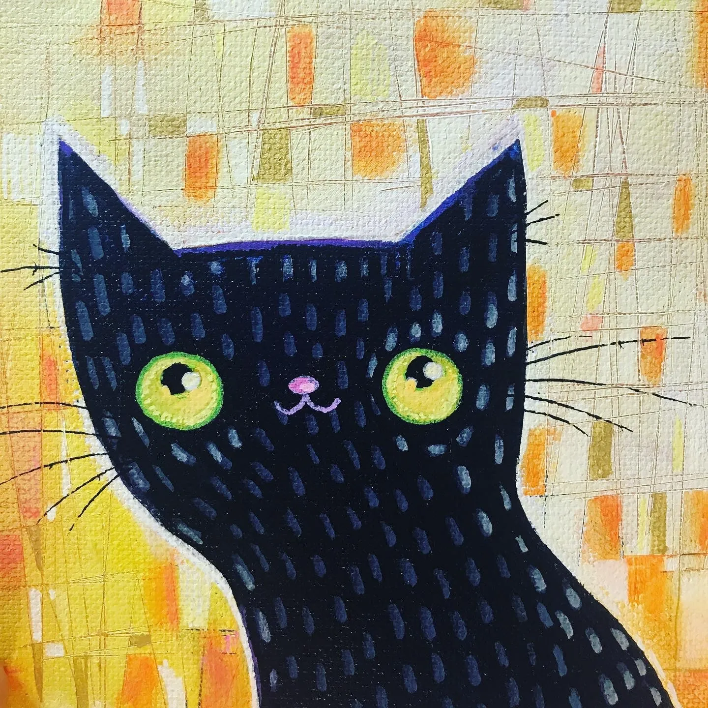 (reserved for erika) FRESH KITTY 6"x6"  original artwork