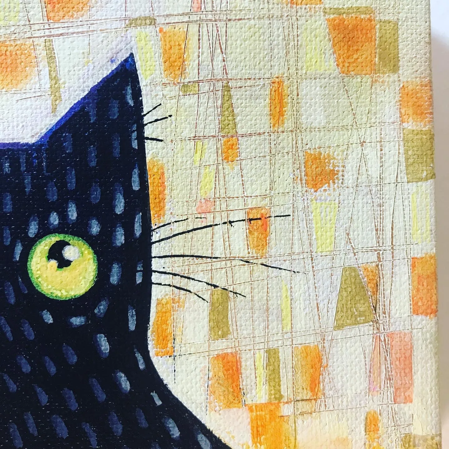 (reserved for erika) FRESH KITTY 6"x6"  original artwork