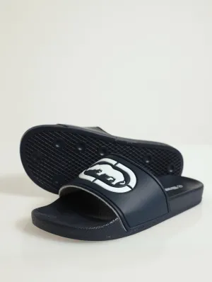 Rhino Debossed Logo Open Toe Pool Slide - Navy