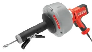 Ridge Tool Company K-45 Drain Cleaners, 600 rpm, 3/4 in-2 1/2 in Pipe Dia., with Case, 36013