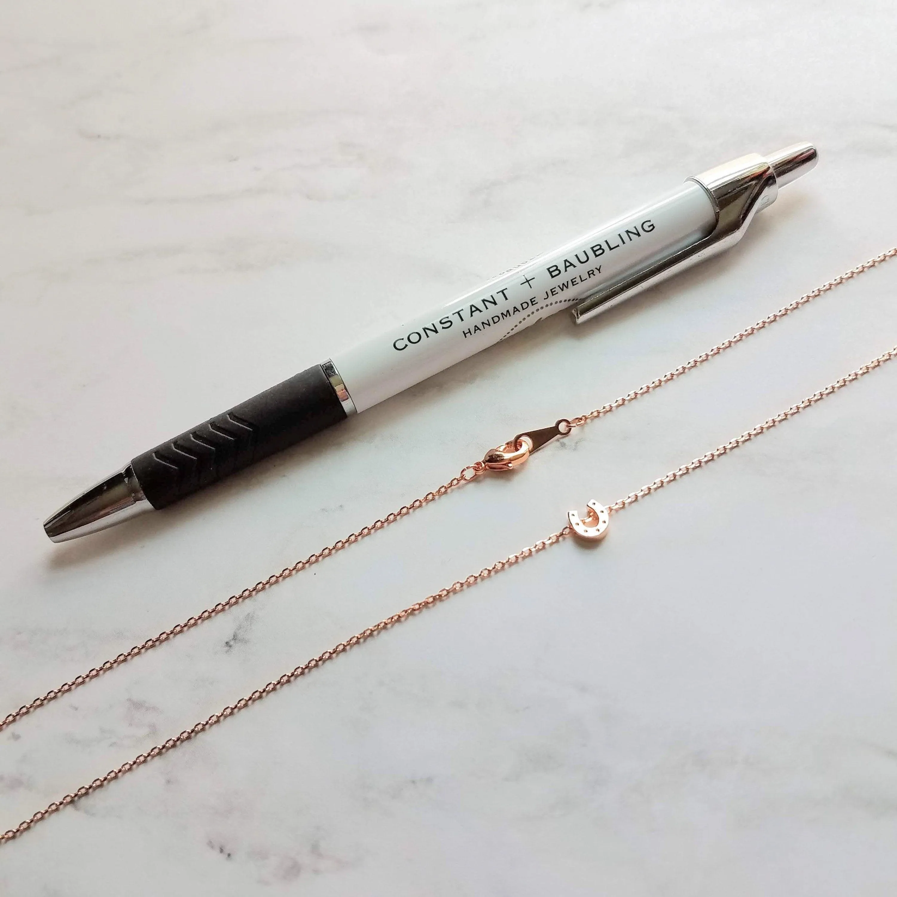 Rose Gold Horseshoe Necklace, delicate rose gold chain, horseshoe pendant, tiny horseshoe necklace, good luck charm small horse shoe pendant