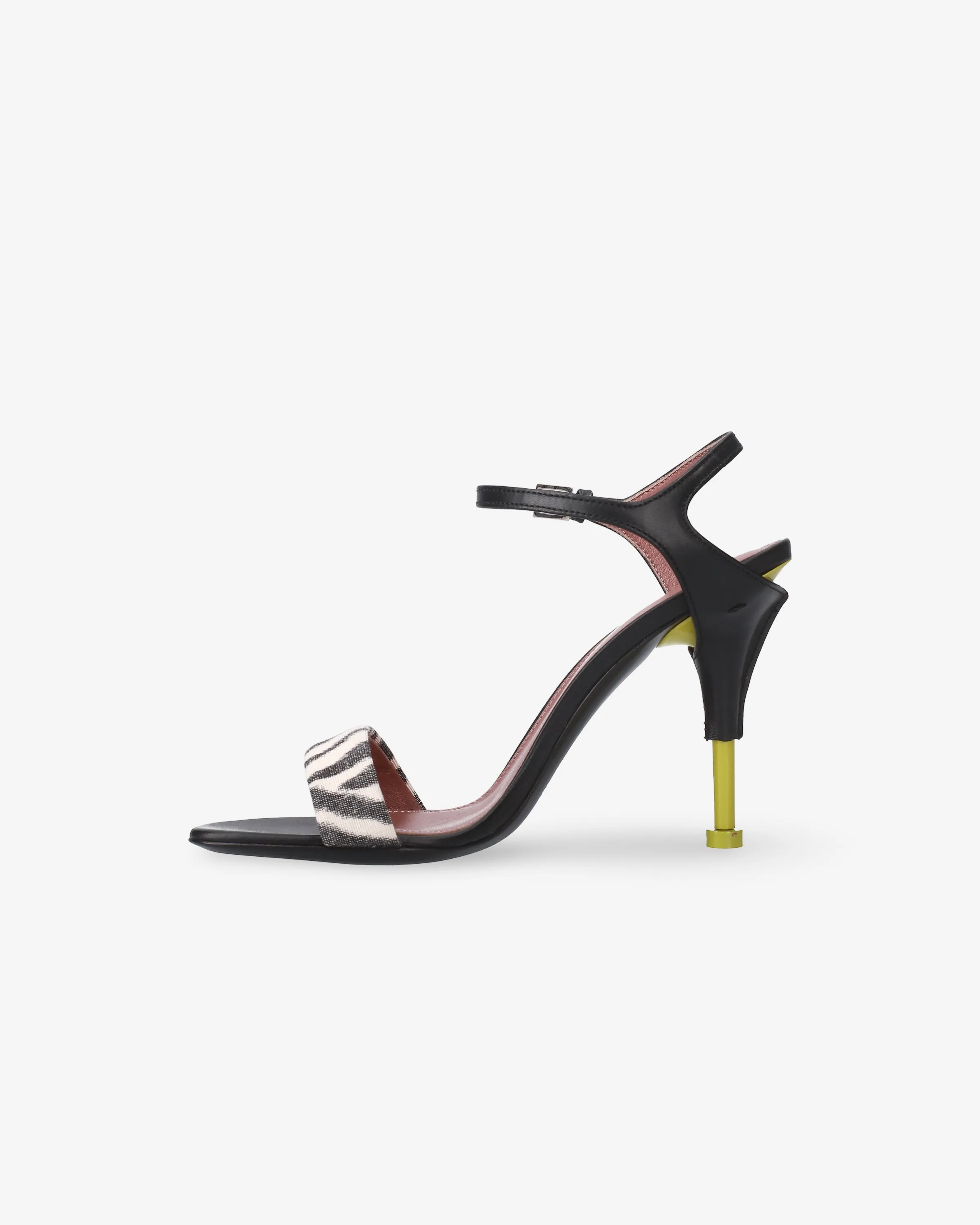 Sandal with Zebra Details and Contrast Heel
