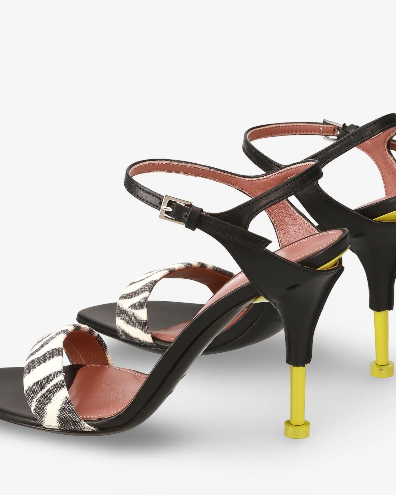 Sandal with Zebra Details and Contrast Heel