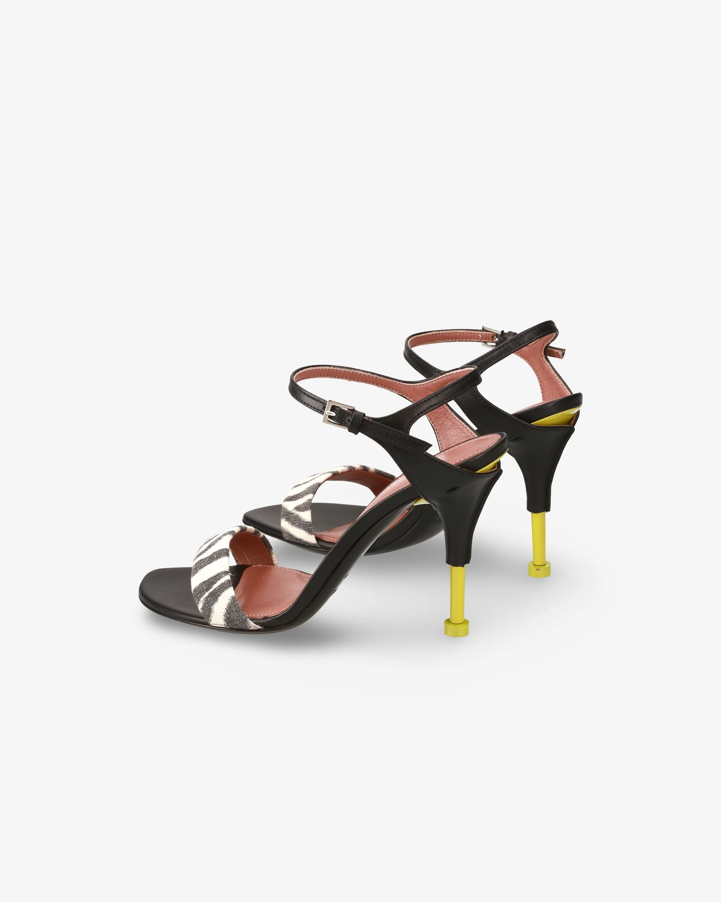 Sandal with Zebra Details and Contrast Heel