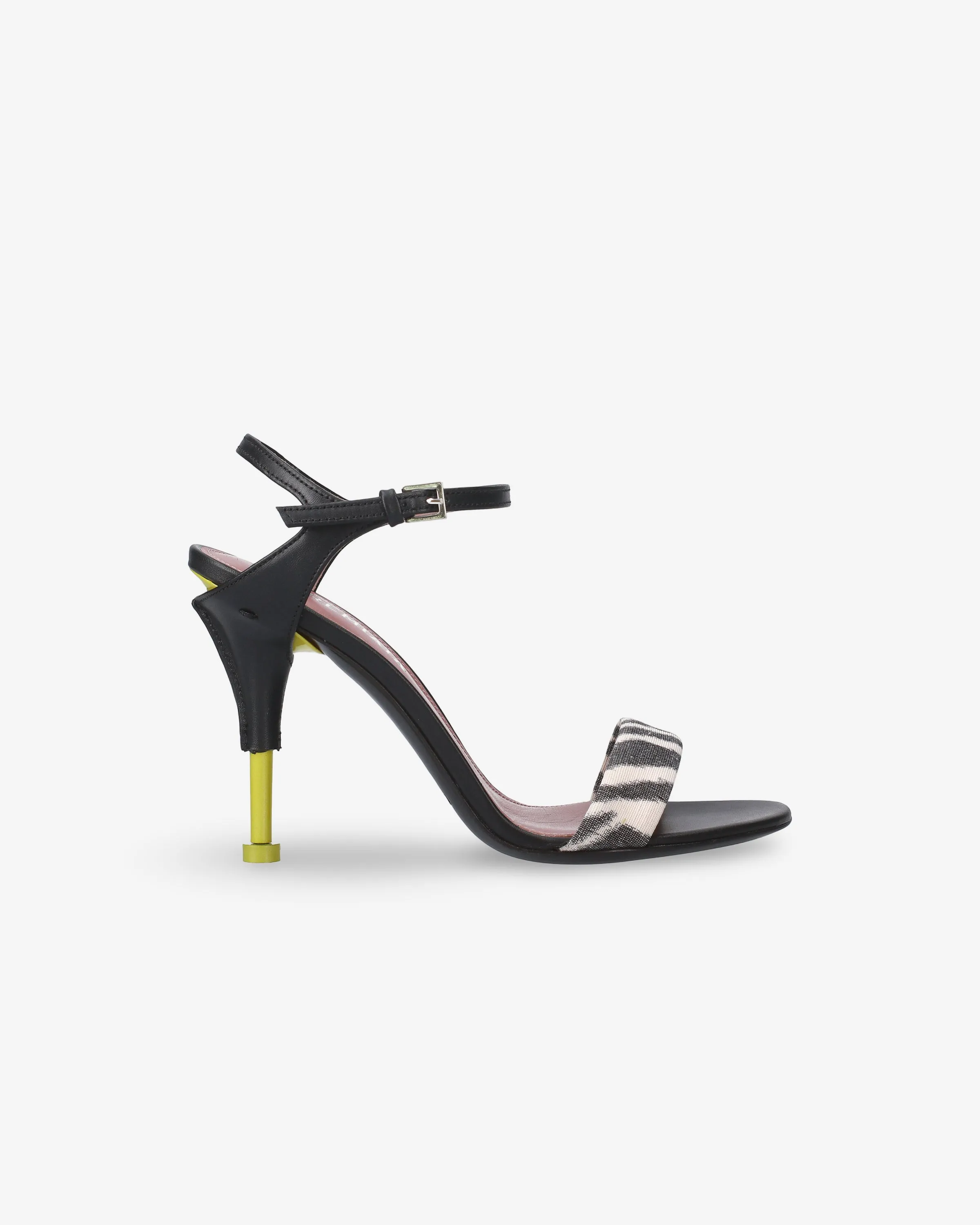 Sandal with Zebra Details and Contrast Heel