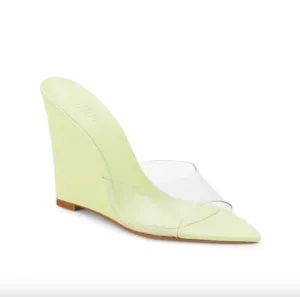 SCHUTZ LUCI TRANSPARENT WEDGE HEEL SANDALS