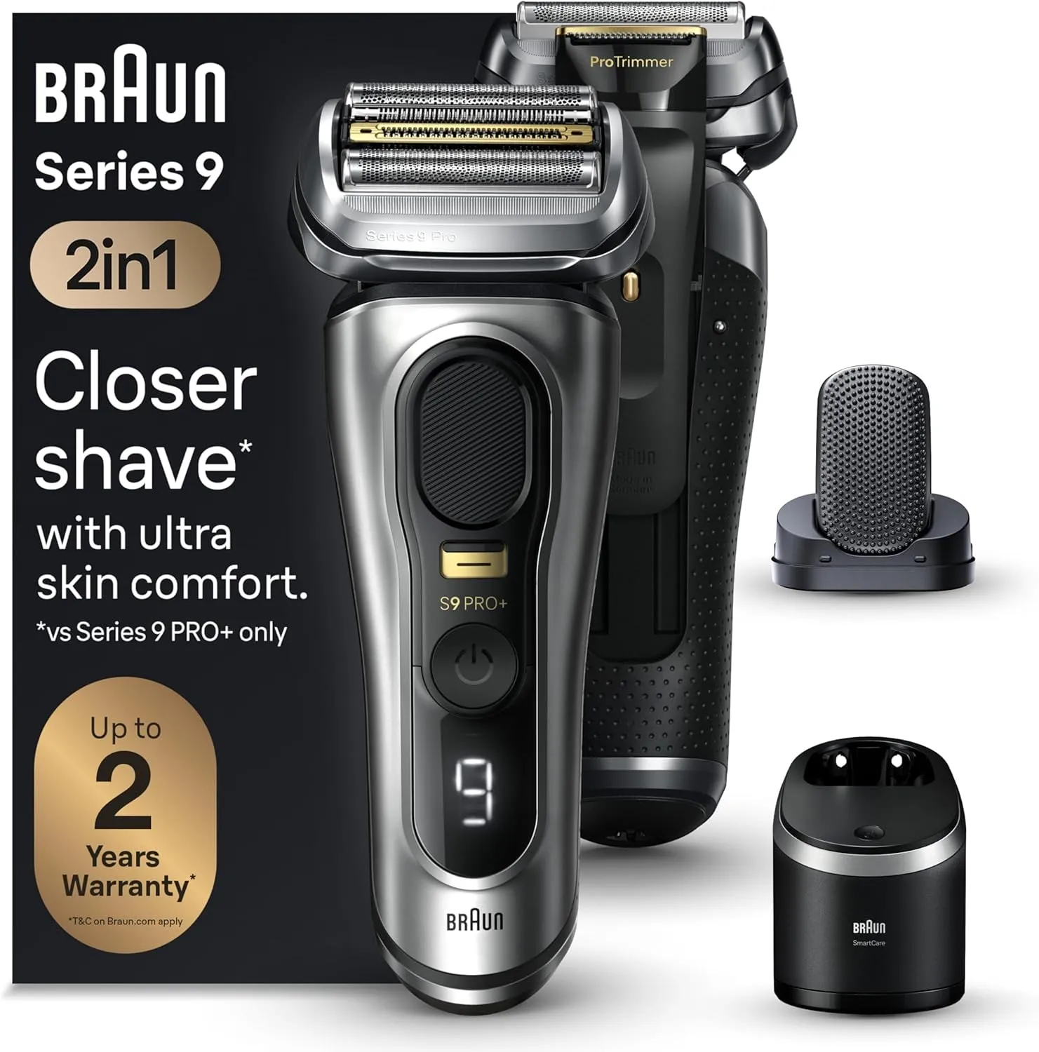 Series 9 PRO  9577Cc Electric Razor for Men, 5 Pro Shave Elements & Precision Long Hair Trimmer, 6In1 Smartcare Center, Powercase for Mobile Charging, Wet & Dry, 60Min Battery Runtime