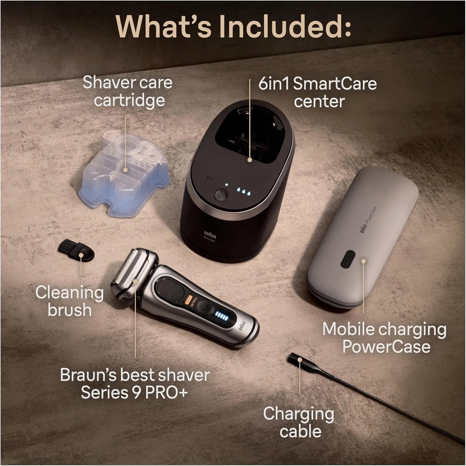 Series 9 PRO  9577Cc Electric Razor for Men, 5 Pro Shave Elements & Precision Long Hair Trimmer, 6In1 Smartcare Center, Powercase for Mobile Charging, Wet & Dry, 60Min Battery Runtime