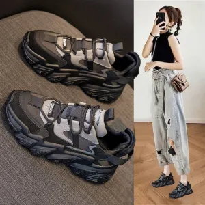 Shoes Women New Thick Soled Women S Shoes Versatile Sports Shoes Black Fashion Net Red Daddy Shoes Spring