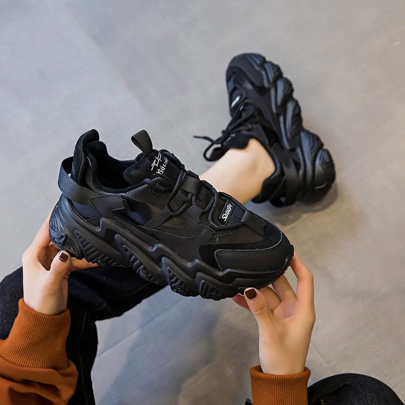 Shoes Women New Thick Soled Women S Shoes Versatile Sports Shoes Black Fashion Net Red Daddy Shoes Spring