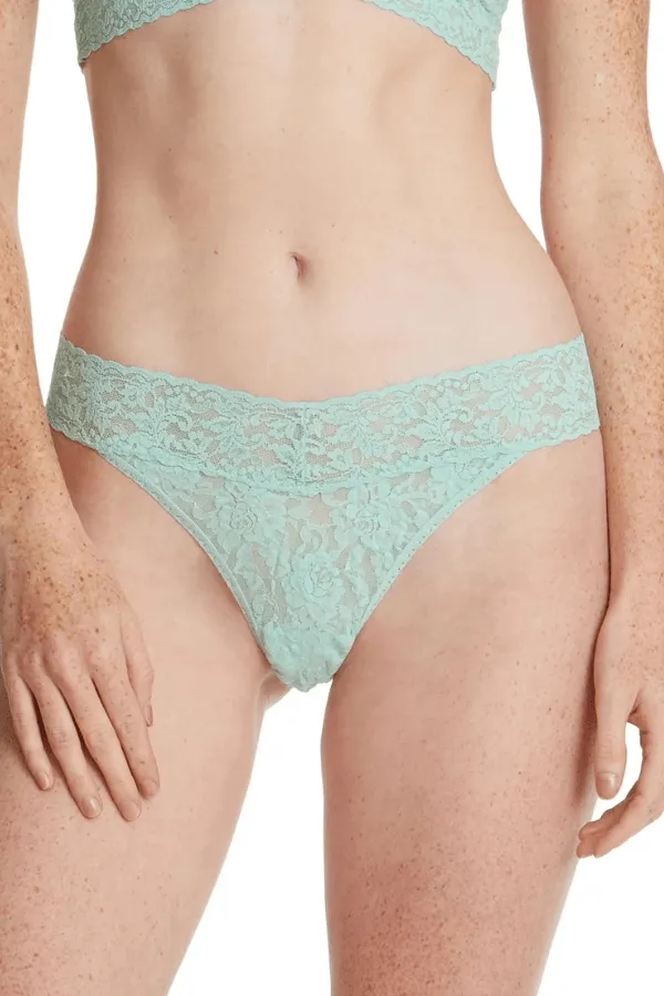 Signature Lace Original Rise Thong - Mint