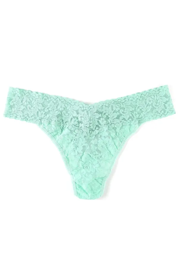 Signature Lace Original Rise Thong - Mint