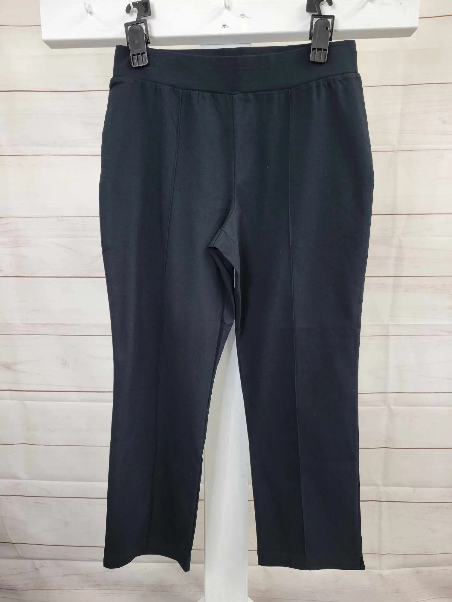 SMALL BLACK A476753 LOGO by Lori Goldstein Petite AnyWEAR Stretch Ankle Pants