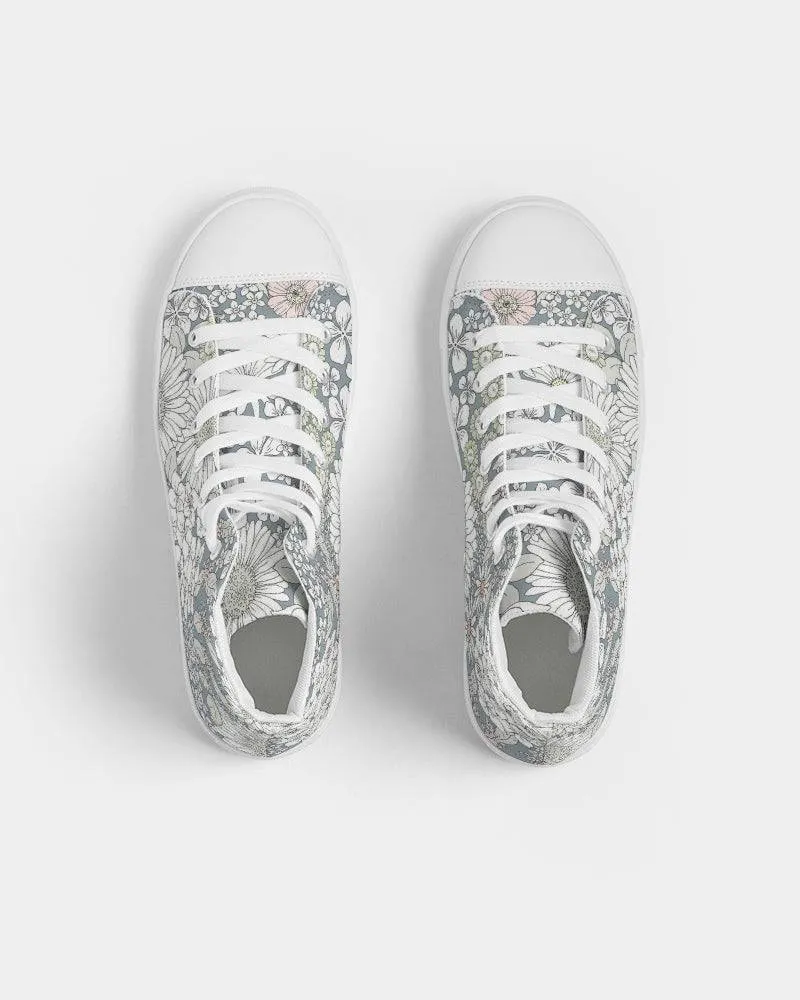 Snowy Field Of Flowers Women's High Top Shoes