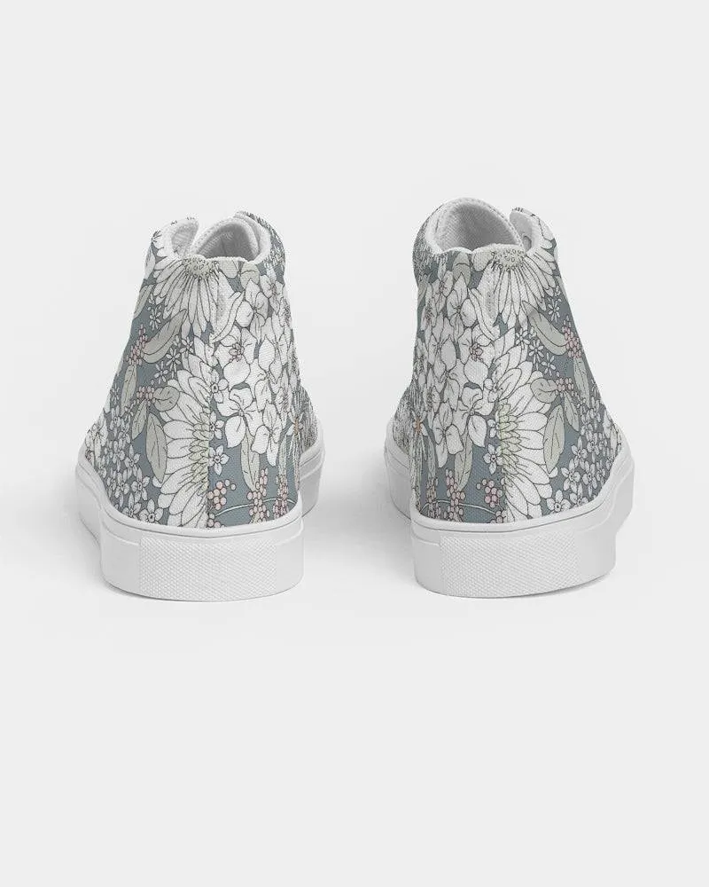 Snowy Field Of Flowers Women's High Top Shoes