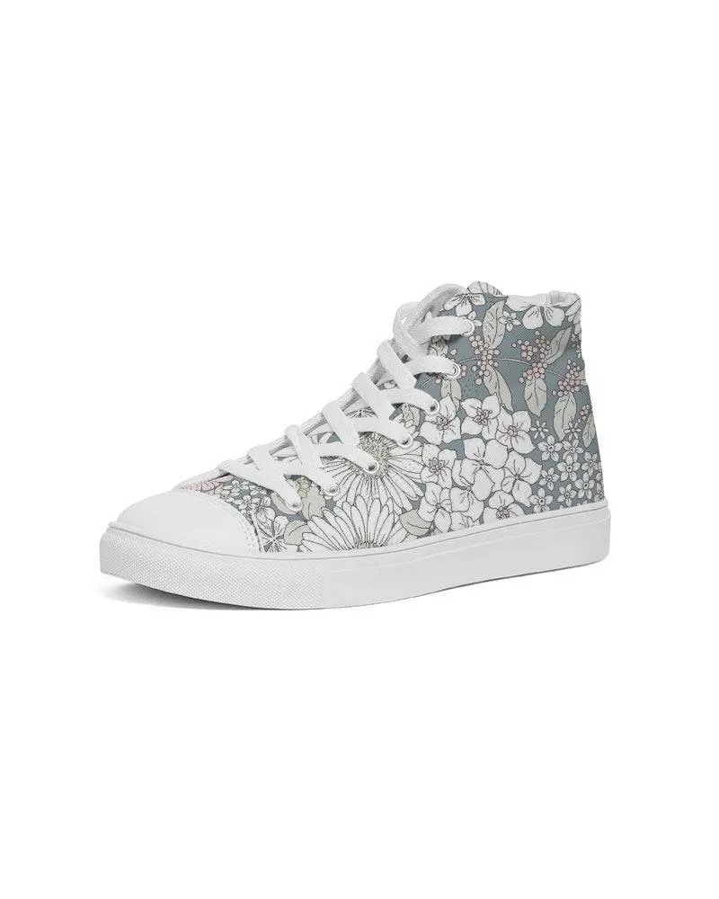 Snowy Field Of Flowers Women's High Top Shoes