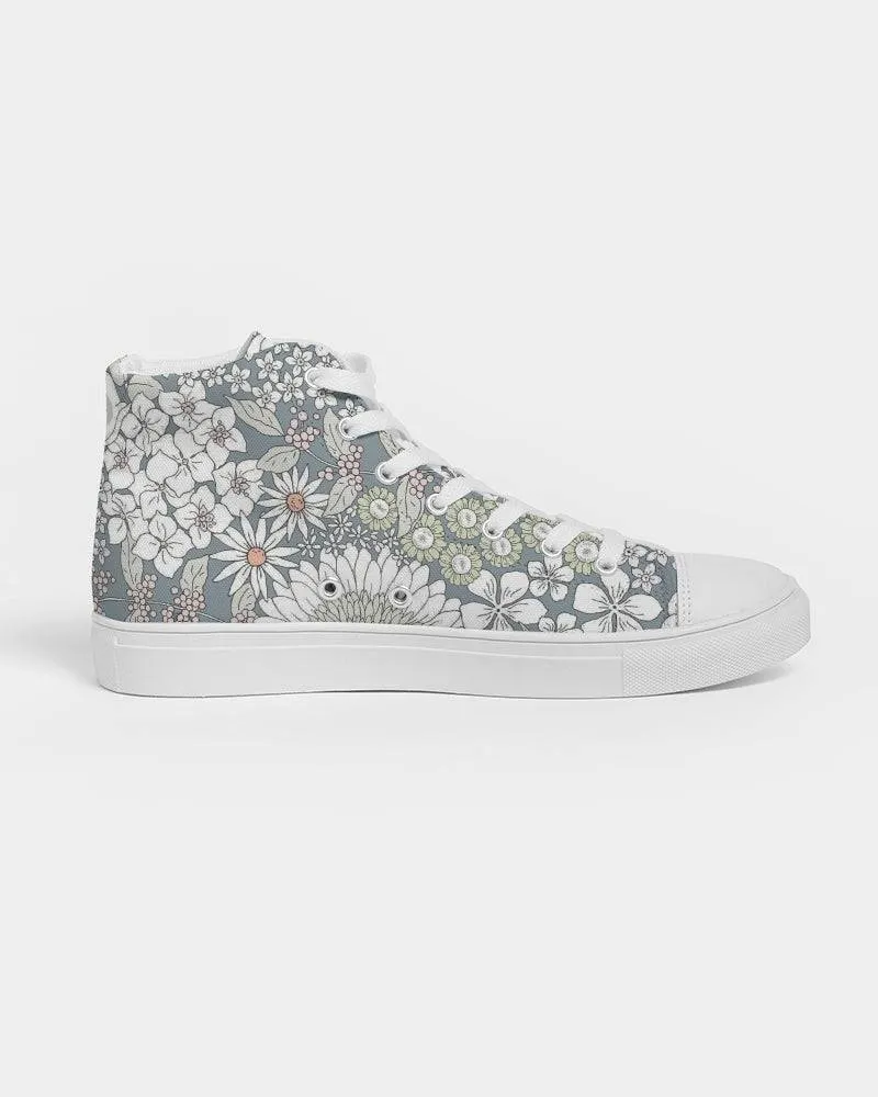 Snowy Field Of Flowers Women's High Top Shoes