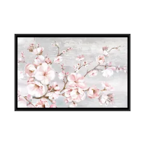 Spring Cherry Blossoms I by Eva Watts - Painting Print on Paper East Urban Home Mat Color: No Mat Size: 26" H x 40" W x 1.5" D Format: Black Framed Canvas