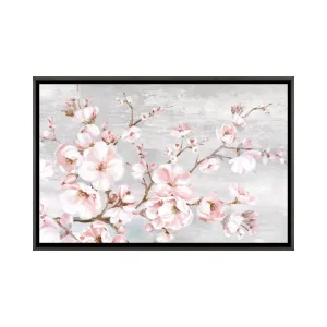Spring Cherry Blossoms I by Eva Watts - Painting Print on Paper East Urban Home Mat Color: No Mat Size: 26" H x 40" W x 1.5" D Format: Dark Rustic Wood Framed Canvas